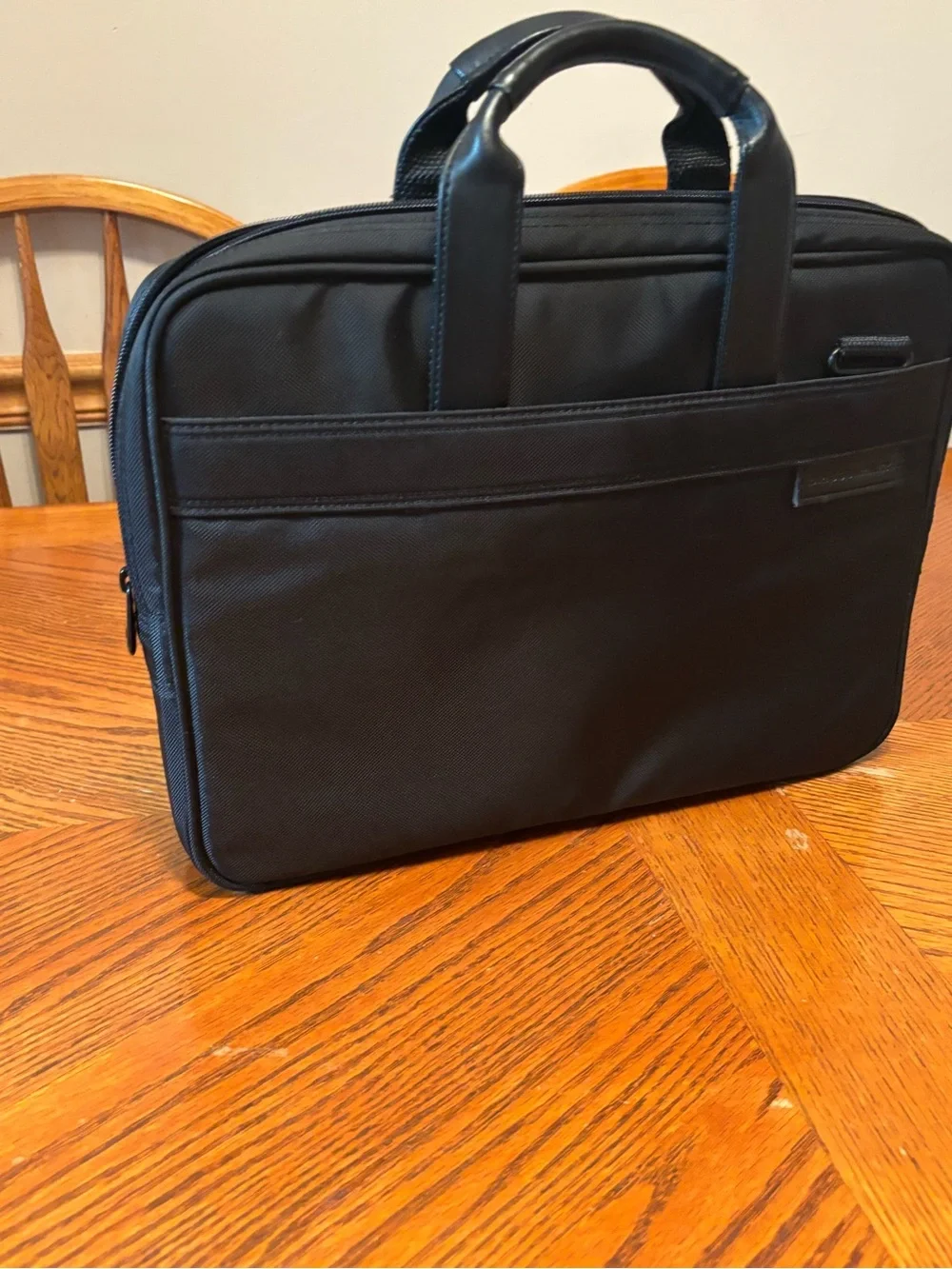 Briggs & Riley @work Black Ballistic Nylon Slim Laptop Briefcase Bag Tech Brief